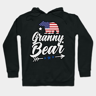 Granny Bear Patriotic Flag Matching 4th Of July Hoodie